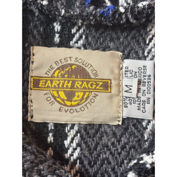 Earth Rogz Medium Mexican Baja Hoodie Sweatshirt Striped Pullover With Kangaroo - Picture 10 of 13